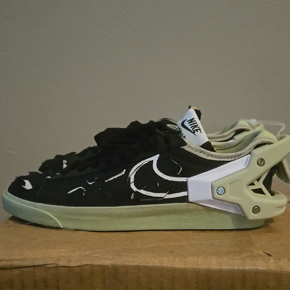 Black and White Sneakers with Green Soles - Picture 1 of 5
